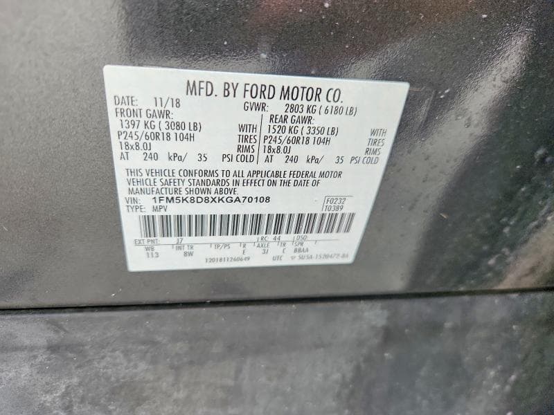 2019 FORD EXPLORER XLT 13