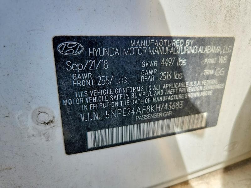 2019 HYUNDAI SONATA SE 13