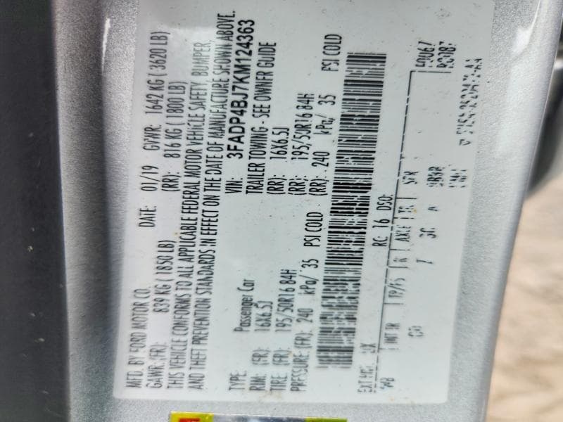 2019 FORD FIESTA SE 12
