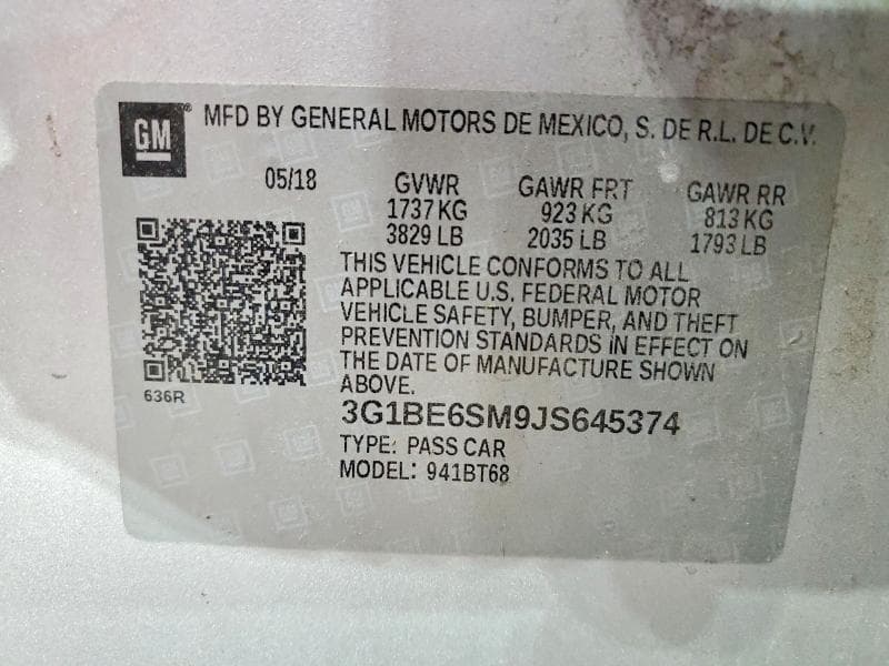 2018 CHEVROLET CRUZE LT 12