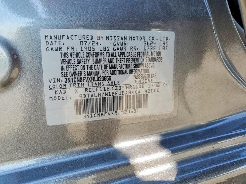 2024 NISSAN VERSA SR 12