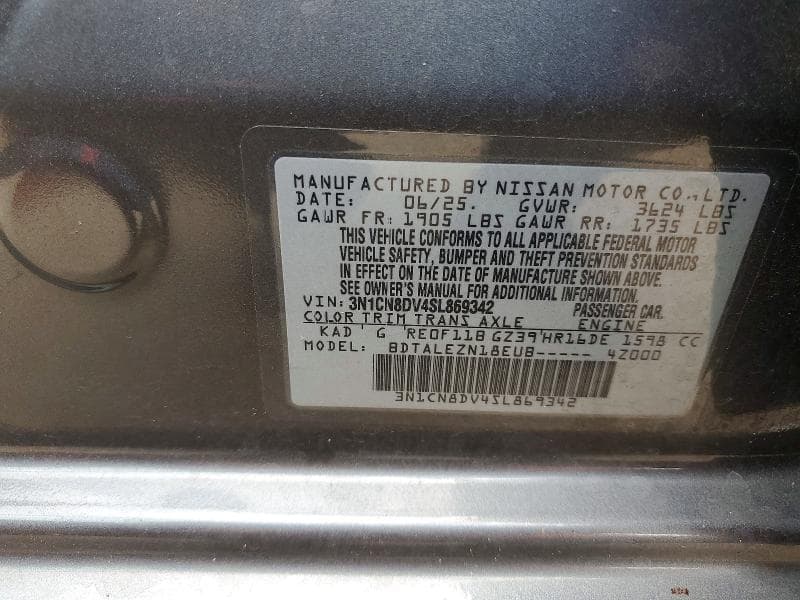 2025 NISSAN VERSA S 12