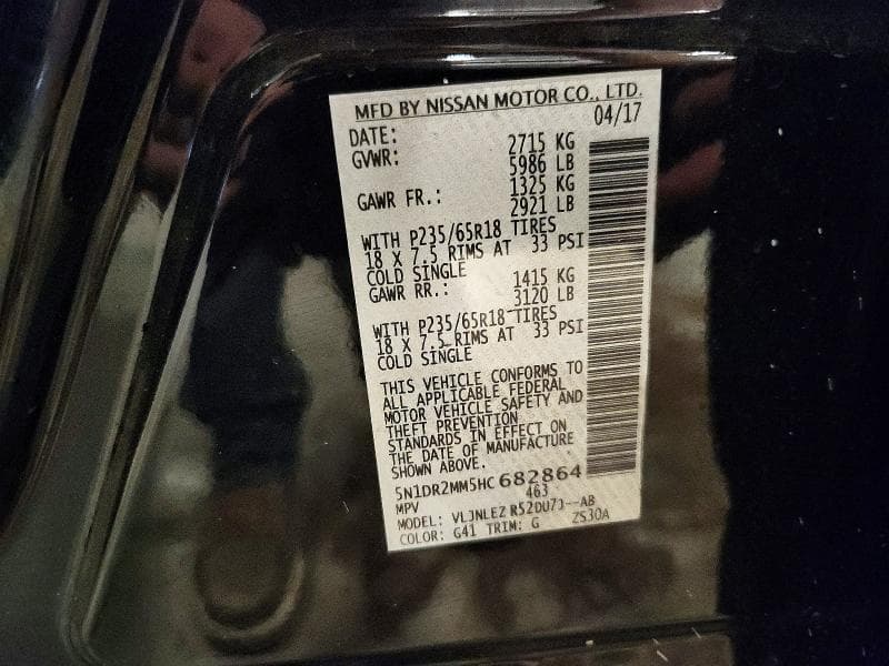 2017 NISSAN PATHFINDER SV 13