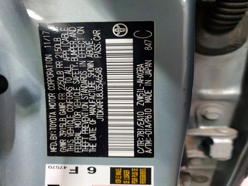 2018 TOYOTA PRIUS FOUR 12