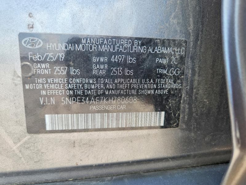 2019 HYUNDAI SONATA SEL 12