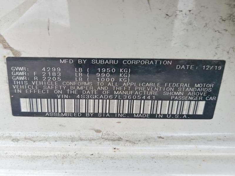 2020 SUBARU IMPREZA PREMIUM 12
