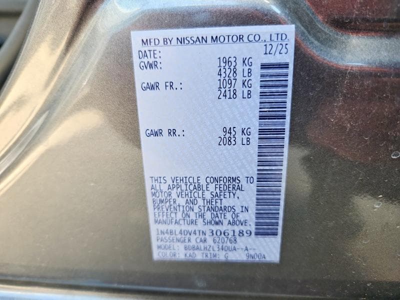 2026 NISSAN ALTIMA SV 12