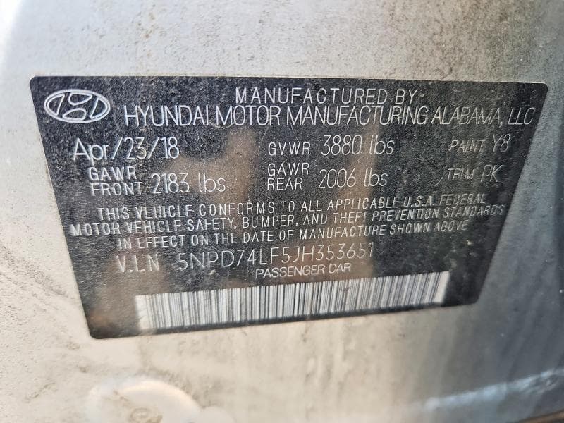 2018 HYUNDAI ELANTRA SE 12