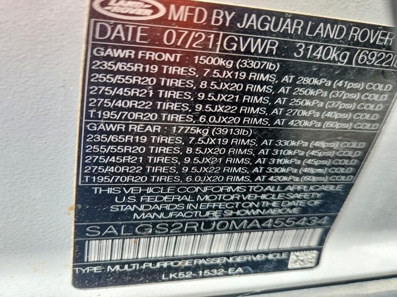 2021 LAND ROVER RANGE ROVER HSE WESTMINSTER EDITION 13