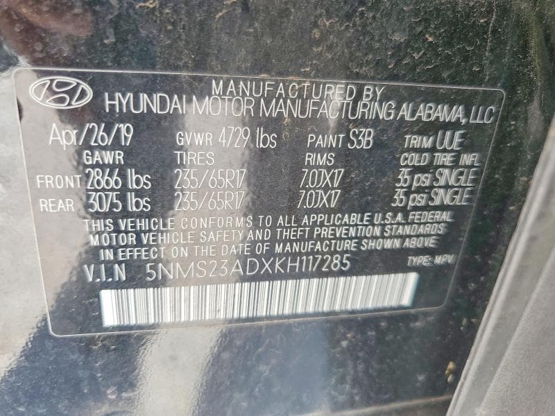 2019 HYUNDAI SANTA FE SE 12