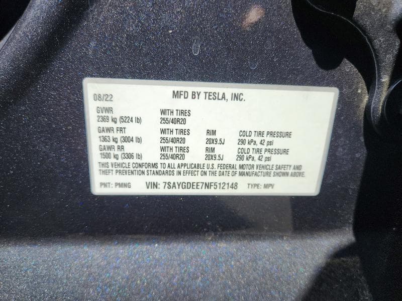 2022 TESLA MODEL Y 13
