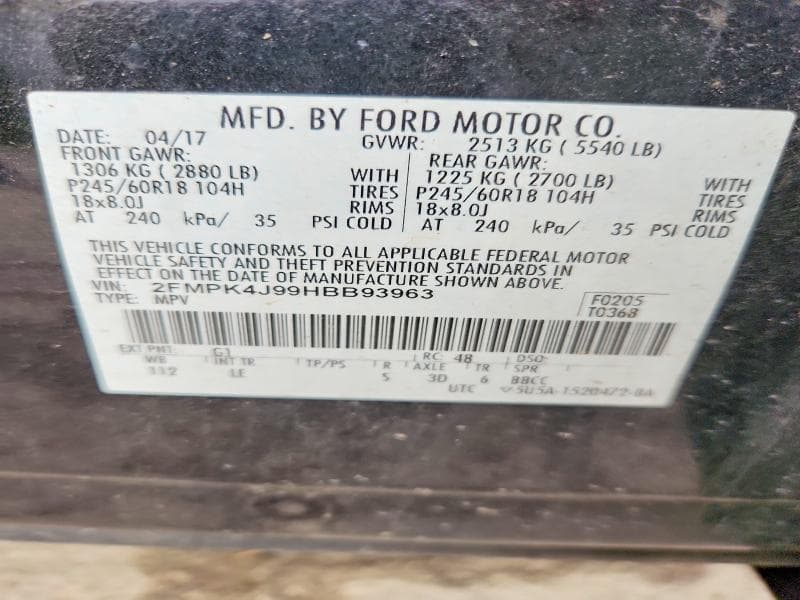 2017 FORD EDGE SEL 13