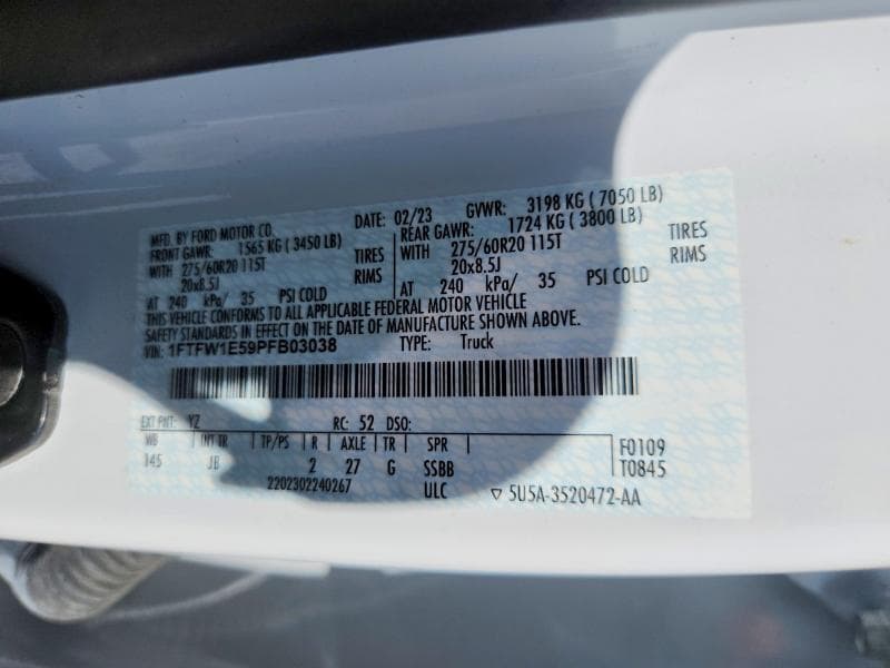 2023 FORD F150 SUPERCREW 12