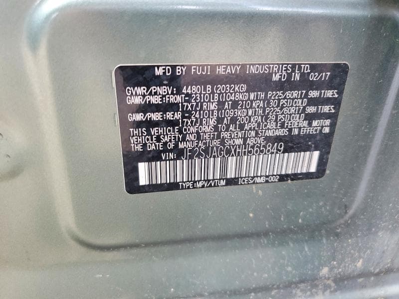 2017 SUBARU FORESTER 2.5I PREMIUM 12