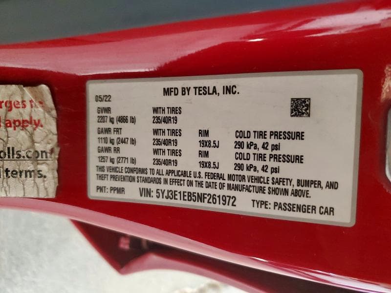 2022 TESLA MODEL 3 12
