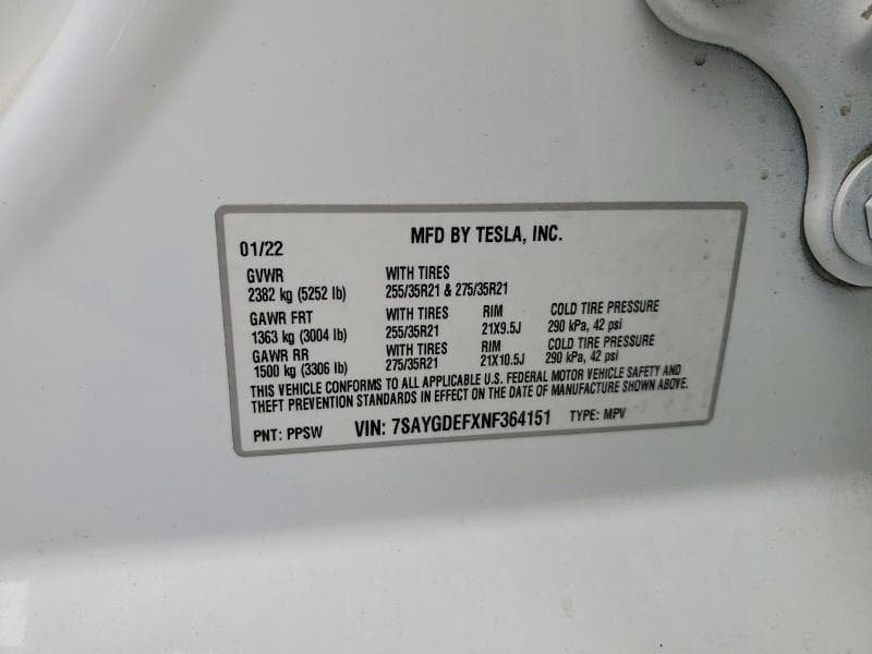2022 TESLA MODEL Y 12