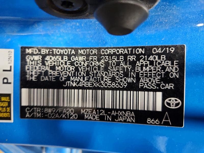 2019 TOYOTA COROLLA HATCHBACK SE 13