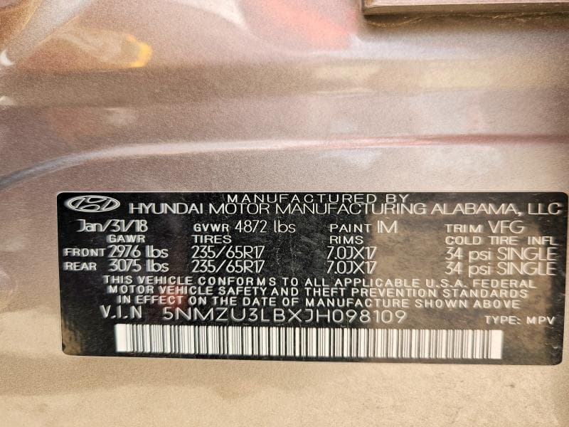 2018 HYUNDAI SANTA FE SPORT 2.4L 13