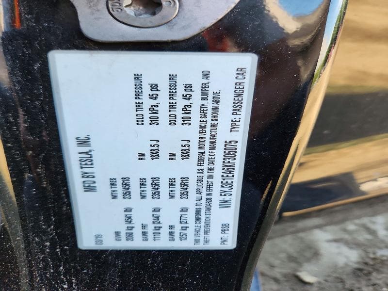2019 TESLA MODEL 3 12