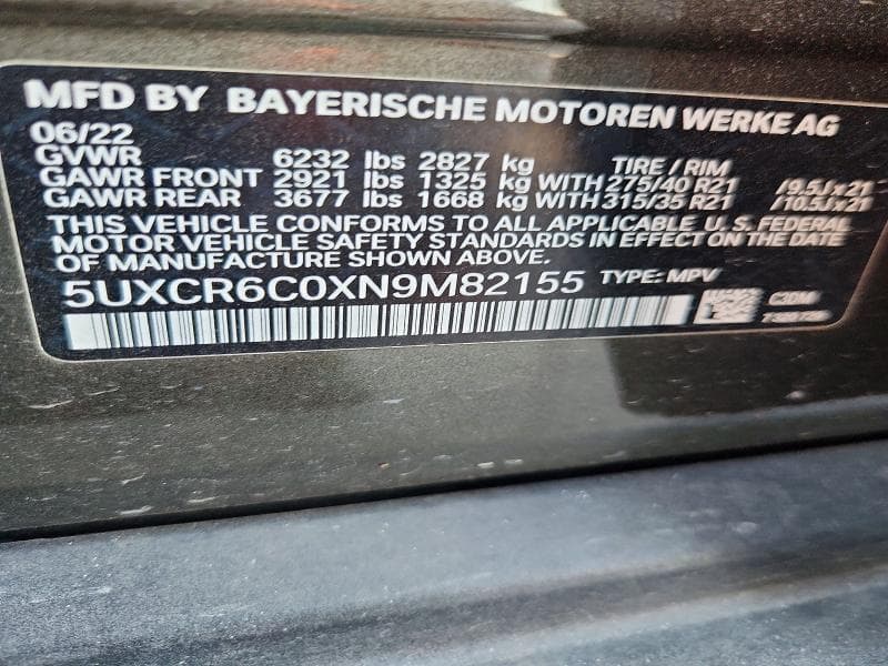 2022 BMW X5 XDRIVE40I 13