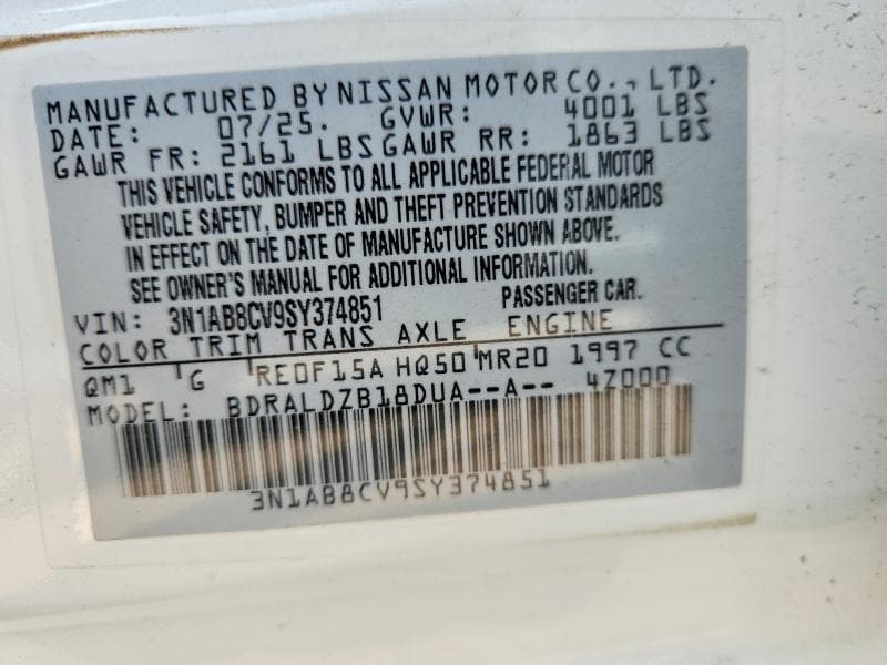 2025 NISSAN SENTRA SV 12