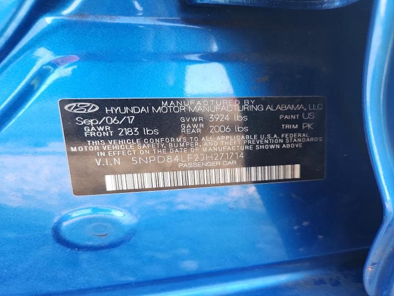 2018 HYUNDAI ELANTRA SEL 12