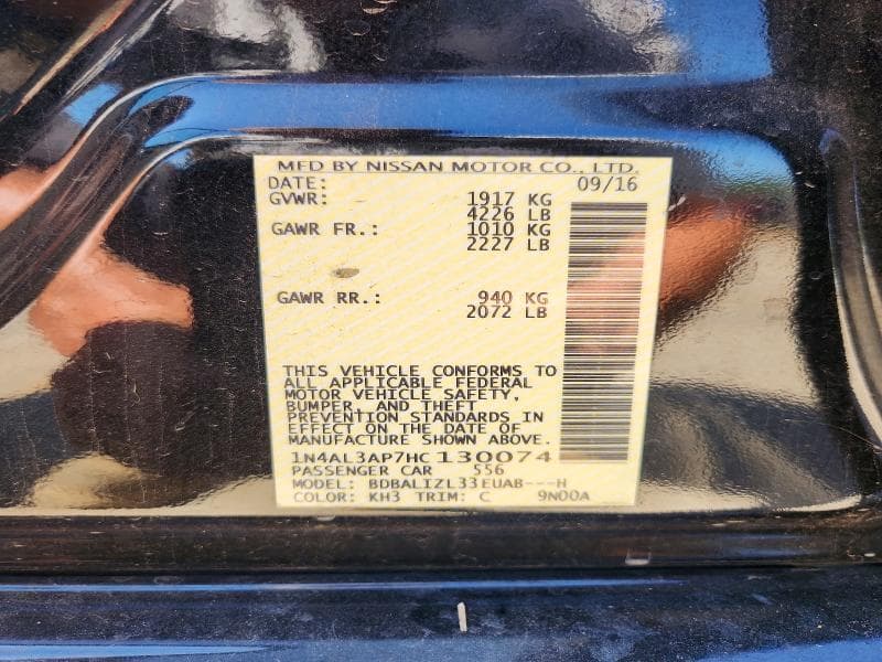 2017 NISSAN ALTIMA 2.5 SV 12