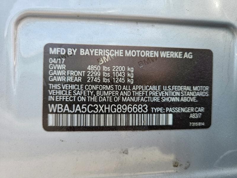 2017 BMW 530 I 12
