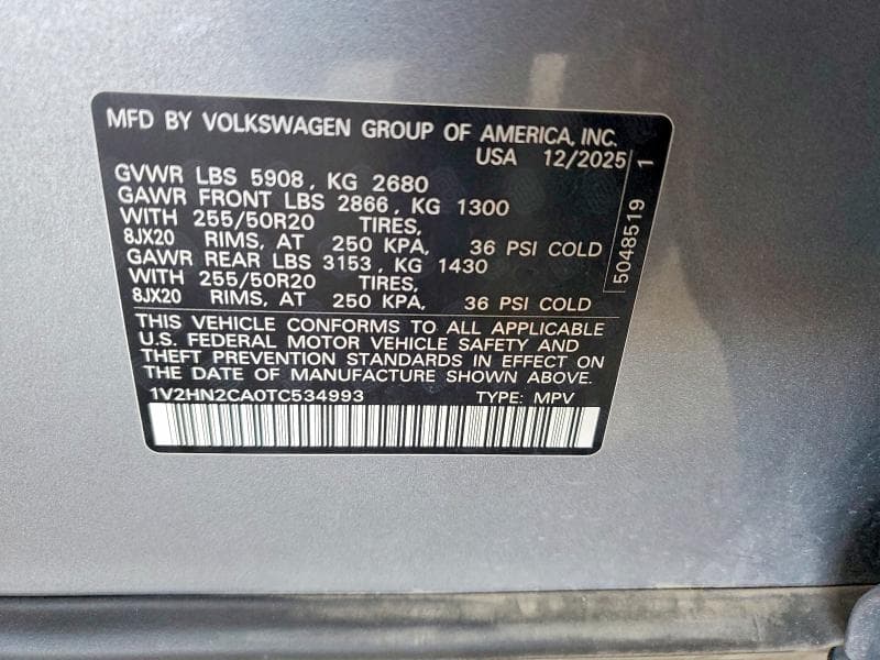 2026 VOLKSWAGEN ATLAS SE 13