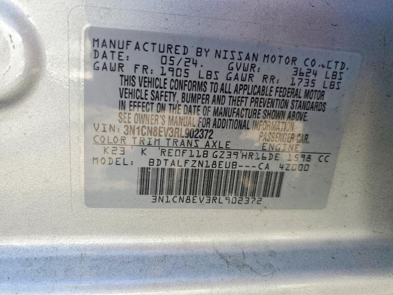 2024 NISSAN VERSA SV 12