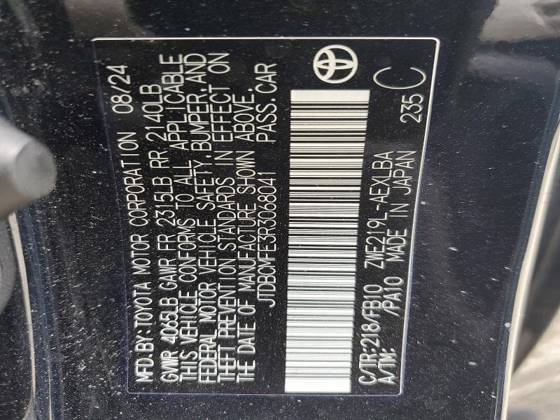 2024 TOYOTA COROLLA HYBRID LE 12