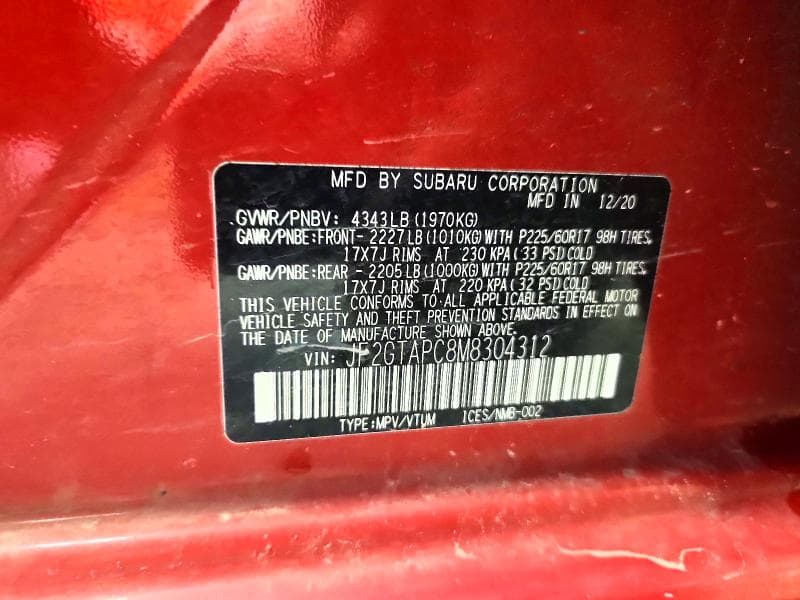 2021 SUBARU CROSSTREK PREMIUM 13