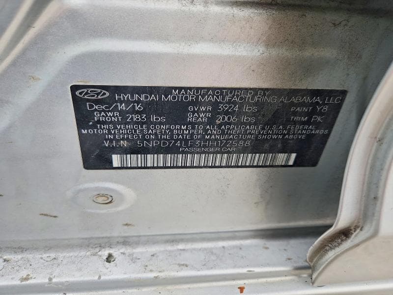 2017 HYUNDAI ELANTRA SE 12