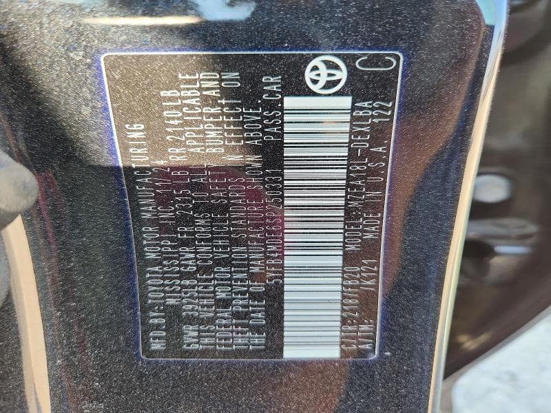 2025 TOYOTA COROLLA LE 12