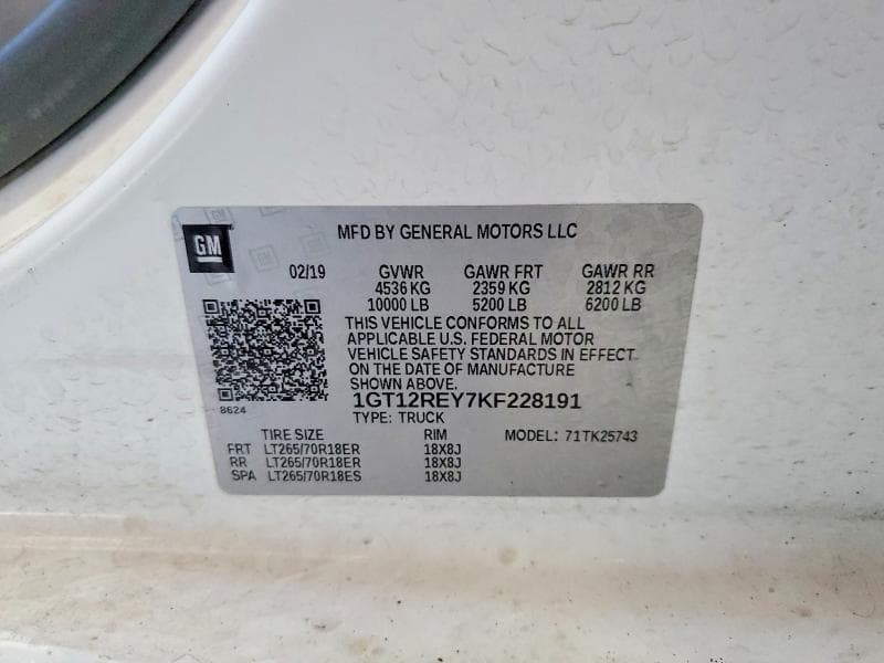 2019 GMC SIERRA K2500 SLT 12