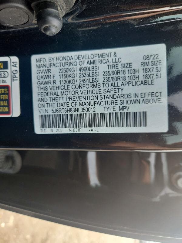 2022 HONDA CR-V EXL 13
