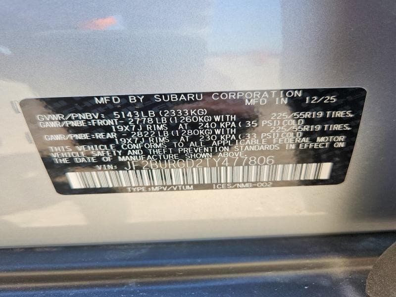 2026 SUBARU OUTBACK LIMITED XT 13