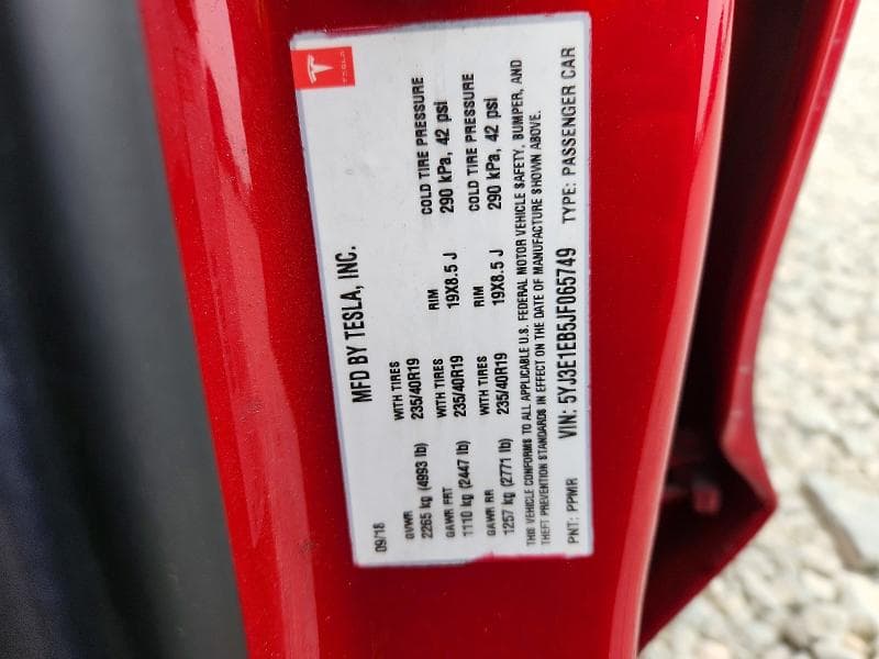 2018 TESLA MODEL 3 12