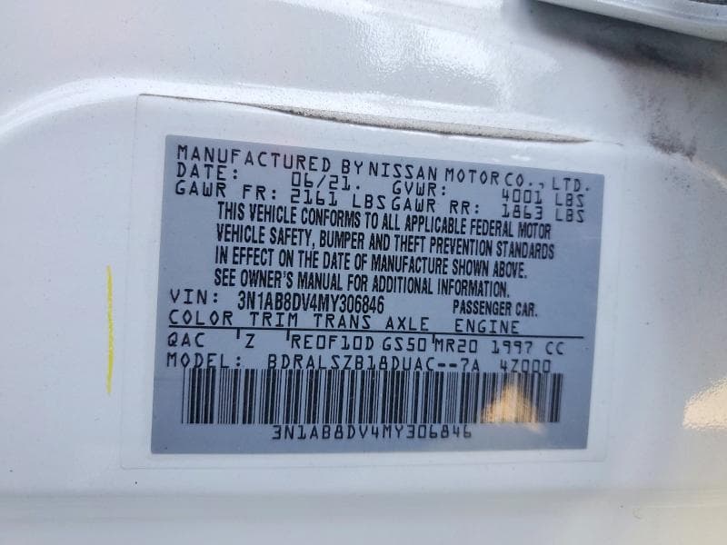2021 NISSAN SENTRA SR 12