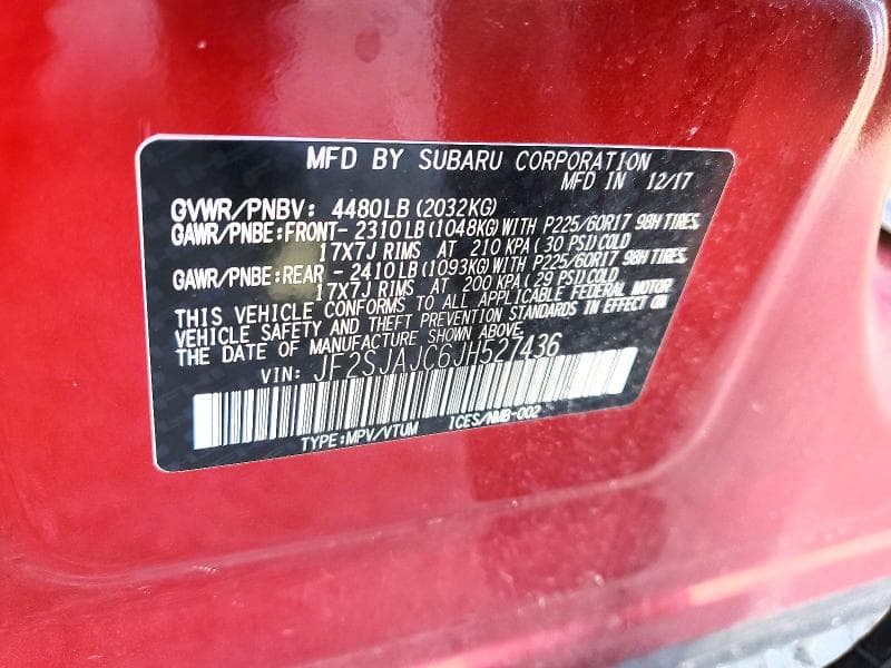 2018 SUBARU FORESTER 2.5I LIMITED 13