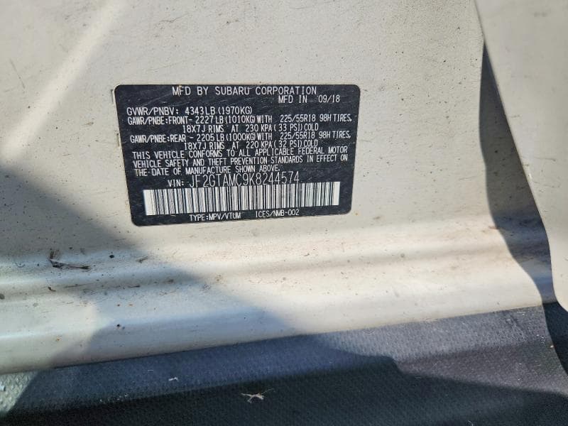 2019 SUBARU CROSSTREK LIMITED 12