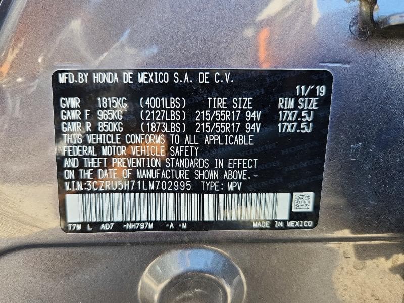 2020 HONDA HR-V EXL 14