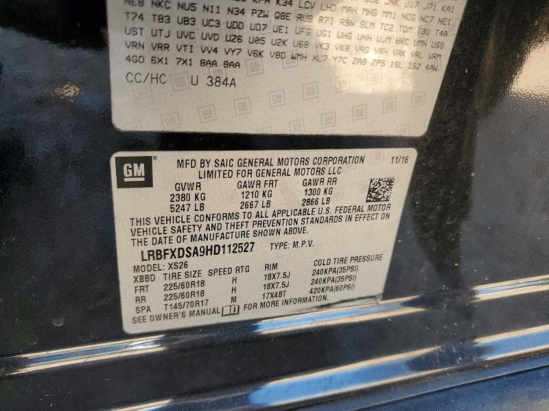 2017 BUICK ENVISION ESSENCE 13