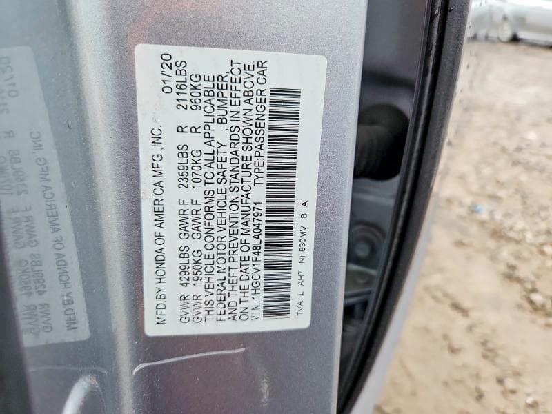 2020 HONDA ACCORD EX 12