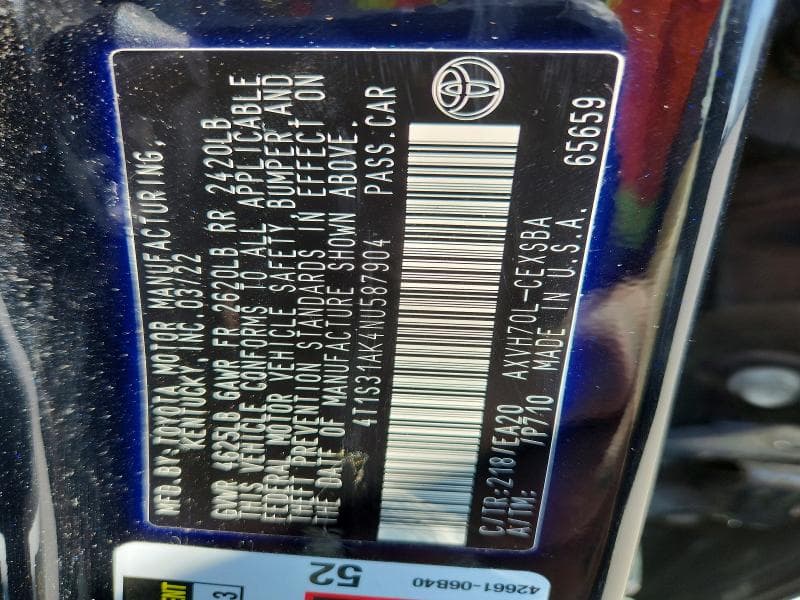 2022 TOYOTA CAMRY HYBRID SE 12