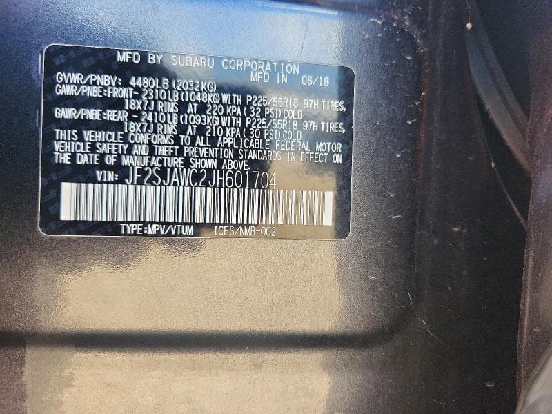 2018 SUBARU FORESTER 2.5I TOURING 13