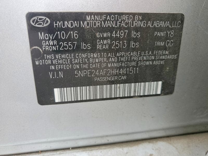 2017 HYUNDAI SONATA SE 12