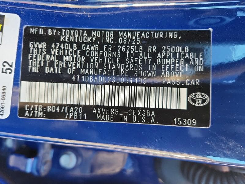 2025 TOYOTA CAMRY SE 12