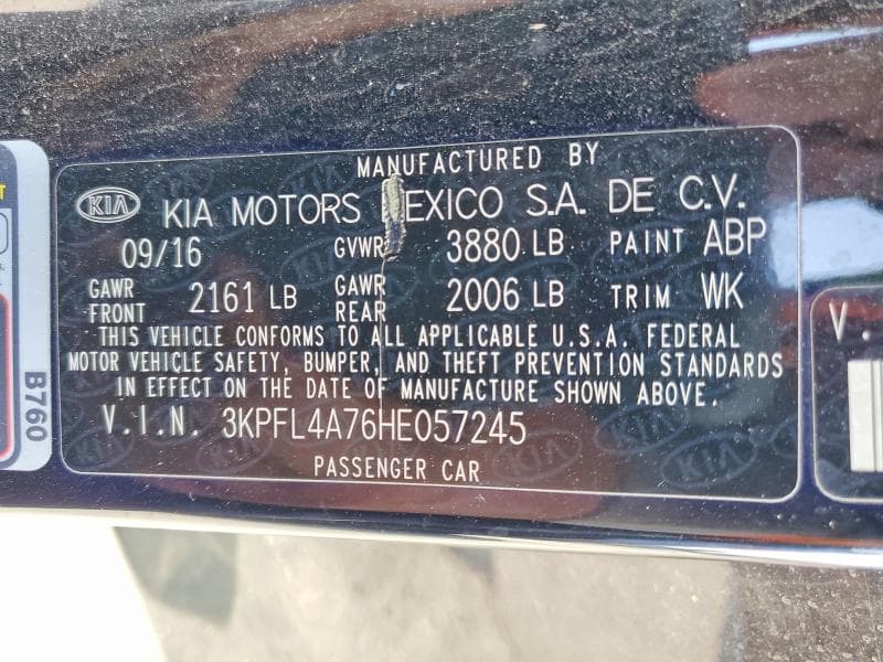 2017 KIA FORTE LX 12