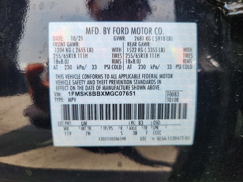 2021 FORD EXPLORER 13